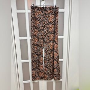 KUT from the Kloth Floral Wide Leg Pants Boho Retro Print Size 6